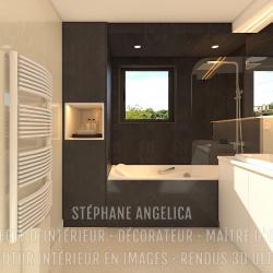 SALLE DE BAIN PARENTALE AMÉNAGÉE : APPARTEMENT VEFA EN RENDUS 3D ULTRA HD