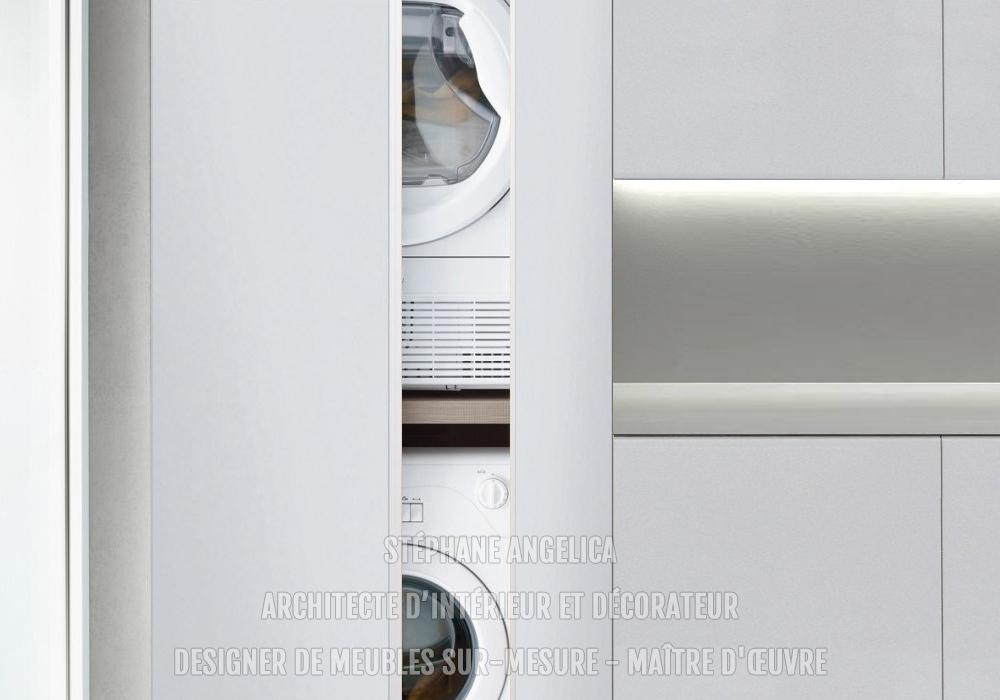 Meuble colonne buanderie sur-mesure Meuble colonne buanderie sur-mesure
