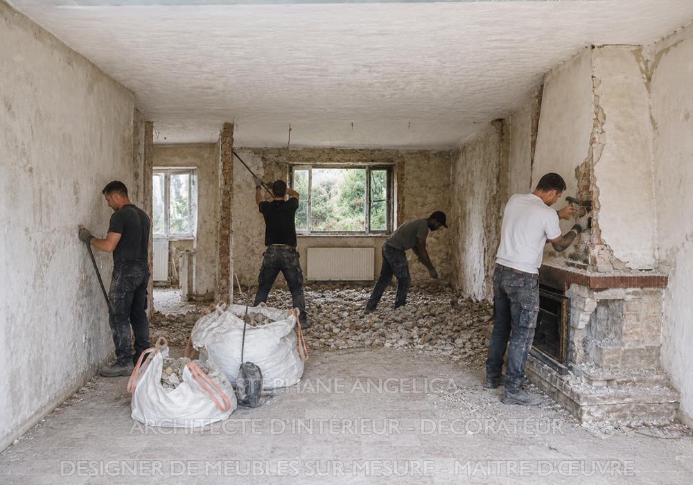 Maison en cours de rénovation avant sa transformation complète à Saint-Germain-en-Laye dans le 78