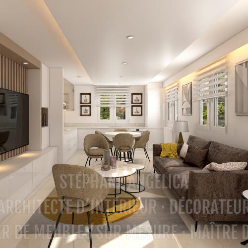 PROJET APPARTEMENT DE 65,70 M² · APRÈS : RÉNOVATION ET AGENCEMENT DE MEUBLES SUR MESURE