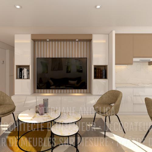 PROJET APPARTEMENT DE 65,70 M² · APRÈS : RÉNOVATION ET AGENCEMENT DE MEUBLES SUR MESURE