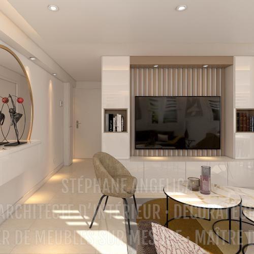 PROJET APPARTEMENT DE 65,70 M² · APRÈS : RÉNOVATION ET AGENCEMENT DE MEUBLES SUR MESURE