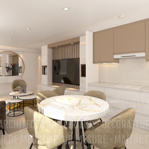 PROJET APPARTEMENT DE 65,70 M² · APRÈS : RÉNOVATION ET AGENCEMENT DE MEUBLES SUR MESURE