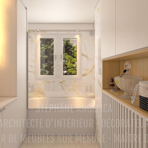 PROJET APPARTEMENT DE 65,70 M² · APRÈS : RÉNOVATION ET AGENCEMENT DE MEUBLES SUR MESURE