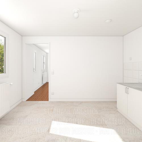 PROJET D'UN APPARTEMENT VIDE DE 65,70 M² : AVANT