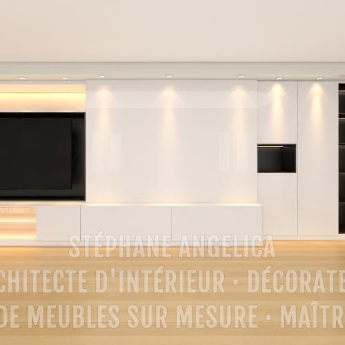 MEUBLE TV SUR MESURE · SANS LA DÉCORATION DE LA PIÈCE